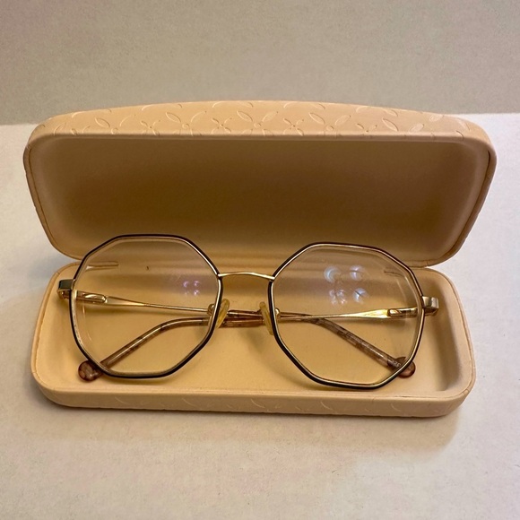 LIU JO LJ 2131 717  Authentic Eyeglasses Frames 54 18 135 Ivory Gold With Case - Picture 1 of 11